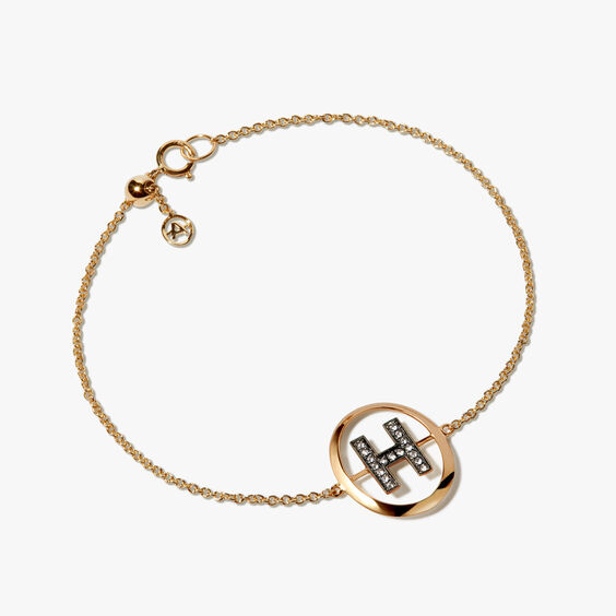 18ct Gold Diamond Initial H Bracelet
