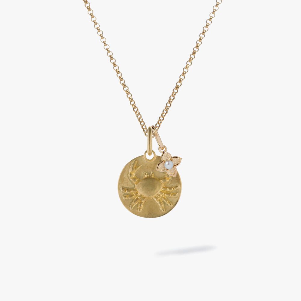 Gold Cancer & Pearl June Birthstone Necklace | Annoushka jewelley