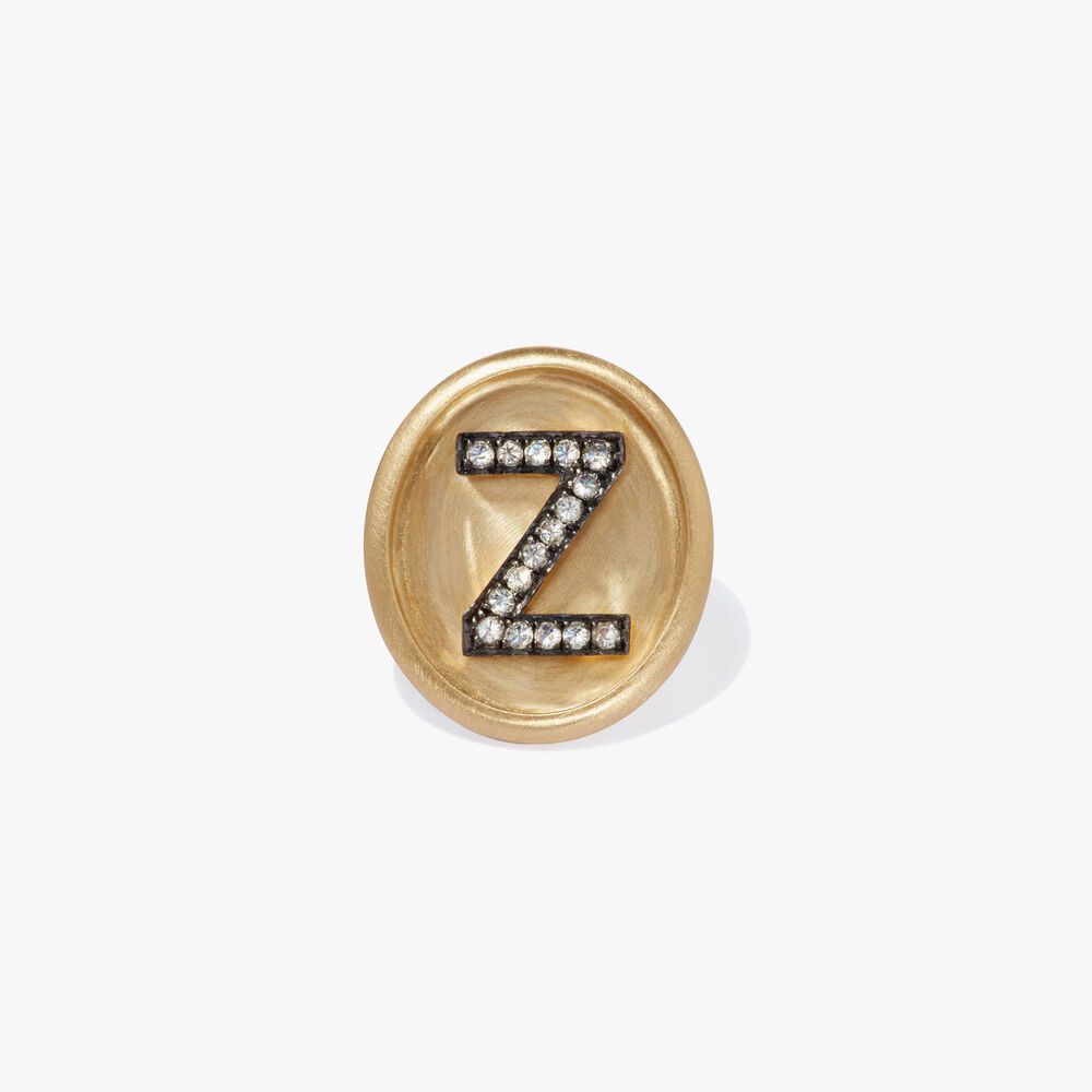 18ct Gold Diamond Initial Z Face | Annoushka jewelley