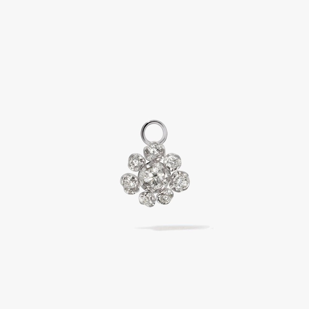 Marguerite 18ct White Gold Diamond Single Earring Drop | Annoushka jewelley