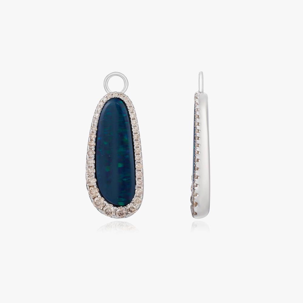 Unique 18ct White Gold Opal Earring Drops | Annoushka jewelley