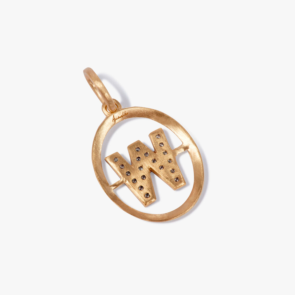 Initials 18ct Yellow Gold Diamond W Pendant | Annoushka jewelley