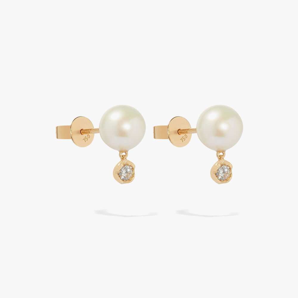 18ct Gold Diamond and Pearl Earrings | Annoushka jewelley