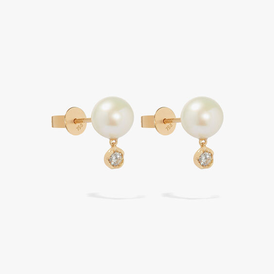 18ct Gold Diamond and Pearl Earrings