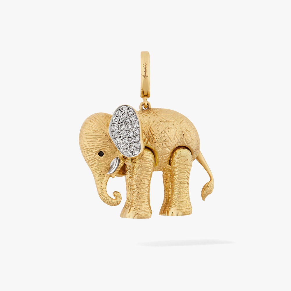 Mythology 18ct Yellow Gold Mother African Elephant Charm Pendant | Annoushka jewelley