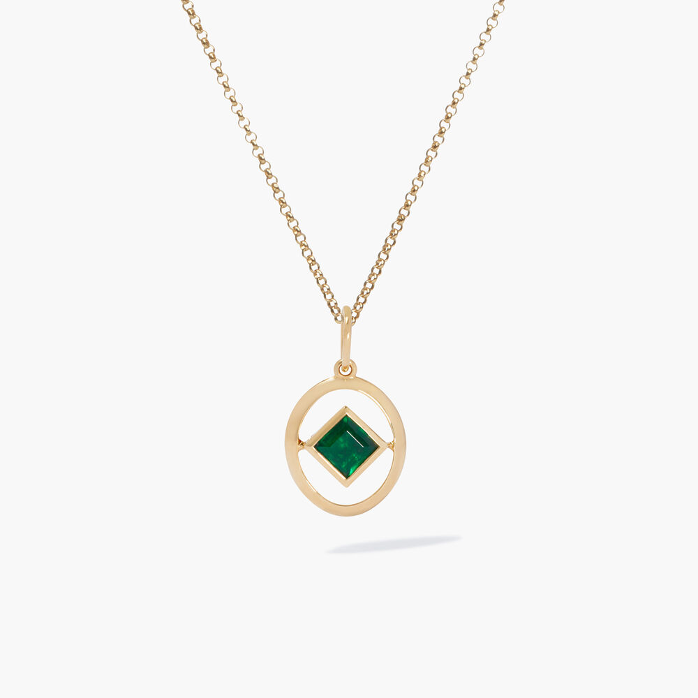 14ct Yellow Gold Emerald May Birthstone Necklace | Annoushka jewelley