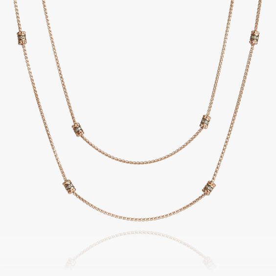 Alchemy 18ct Rose Gold Diamond Long Chain | Annoushka jewelley