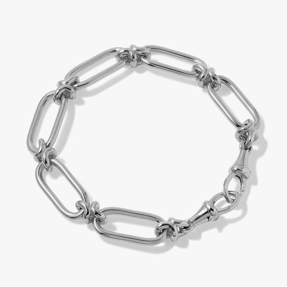 Knuckle 14ct White Gold Heavy Chain Bracelet