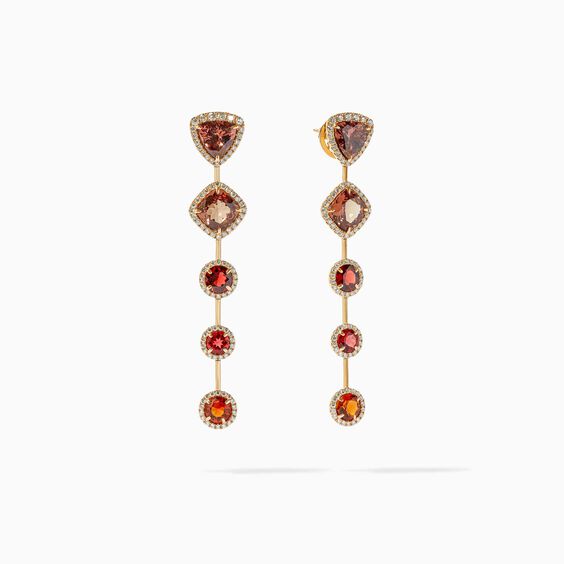 Unique 18ct Gold Garnet & Diamond Earrings | Annoushka jewelley