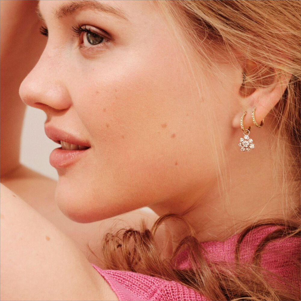 Dusty Diamonds 18ct Yellow Gold 12mm Hoop Earrings | Annoushka jewelley