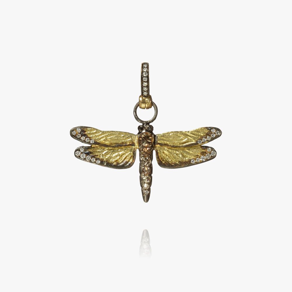 Mythology 18ct Gold Diamond Dragonfly Pendant | Annoushka jewelley