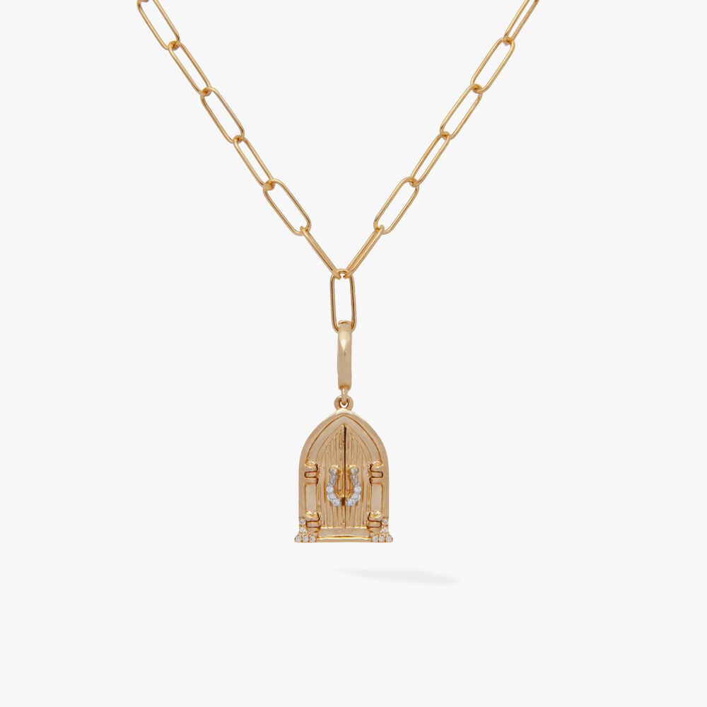18ct Gold Church Doors Locket Charm Necklace | Annoushka jewelley