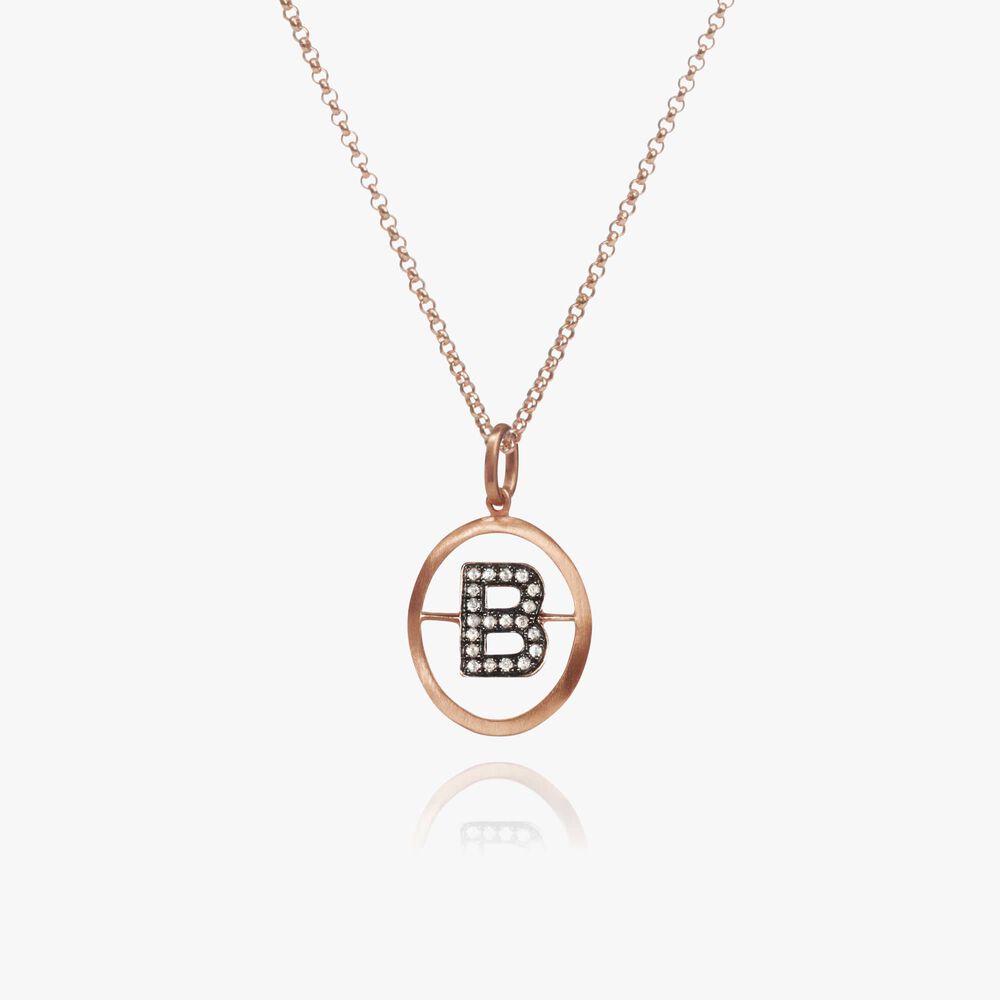 18ct Rose Gold Initial B Necklace | Annoushka jewelley