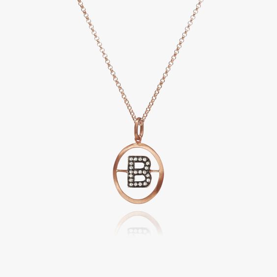 18ct Rose Gold Initial B Necklace