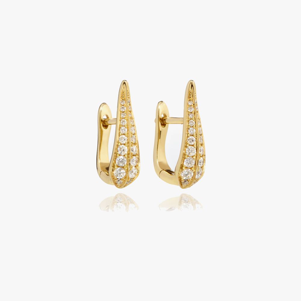 18ct Yellow Gold Diamond Hoop Earrings | Annoushka jewelley