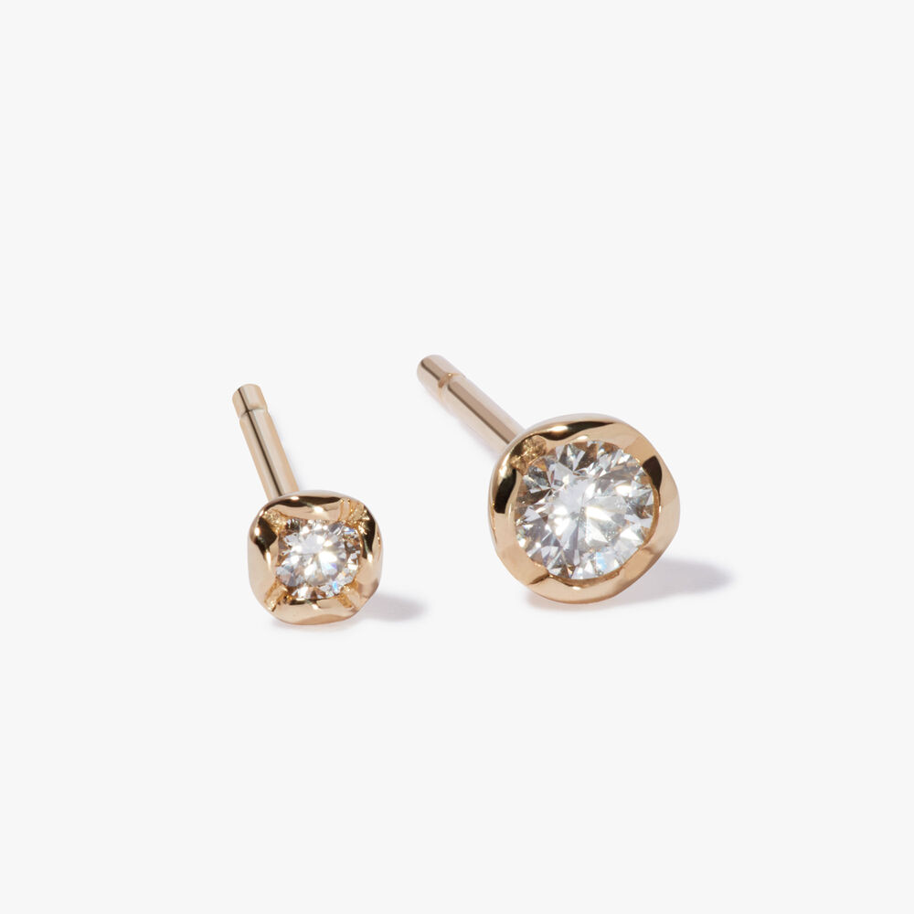 Annoushka Marguerite 14ct Yellow Gold Solitaire Diamond Stud Earrings