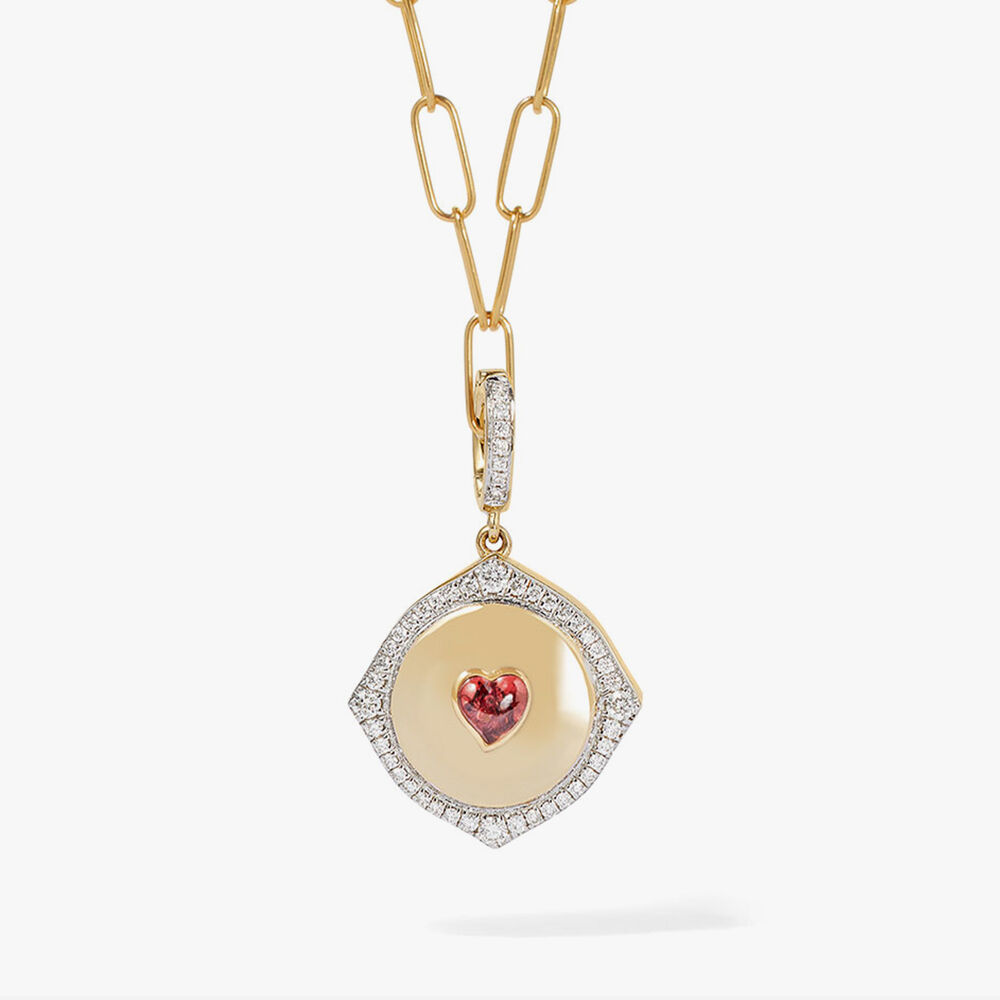 Lovelocket 18ct Gold Garnet Heart Charm | Annoushka jewelley