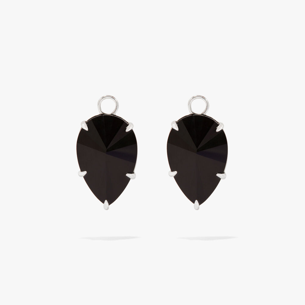 18ct White Gold Black Onyx Earring Drops | Annoushka jewelley