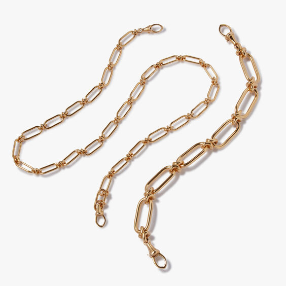 Knuckle 14ct Yellow Gold Heavy Bracelet & Bold Chain Necklace