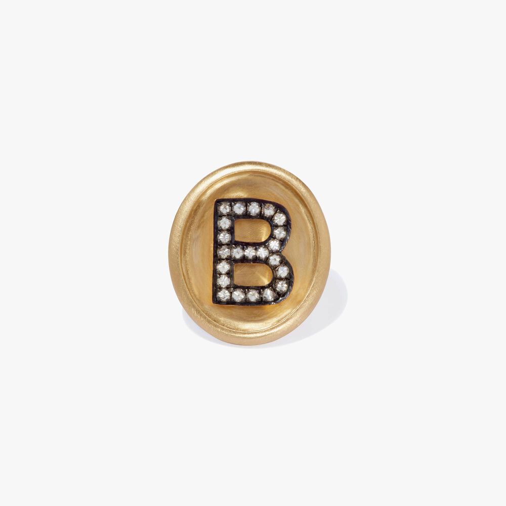 18ct Gold Diamond Initial B Face | Annoushka jewelley