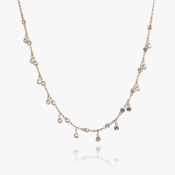 Nectar 18ct Gold & White Sapphire Necklace