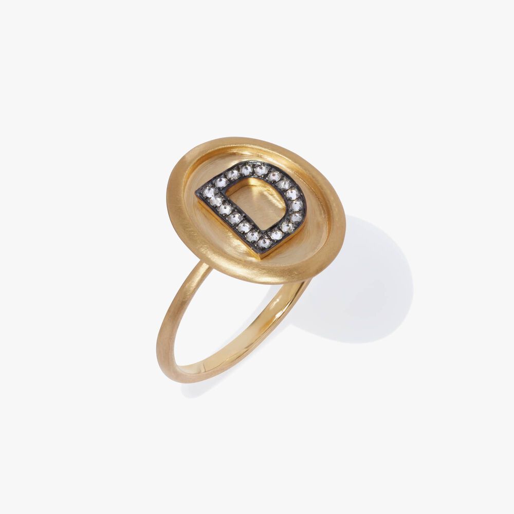 18ct Gold Diamond Initial D Ring | Annoushka jewelley