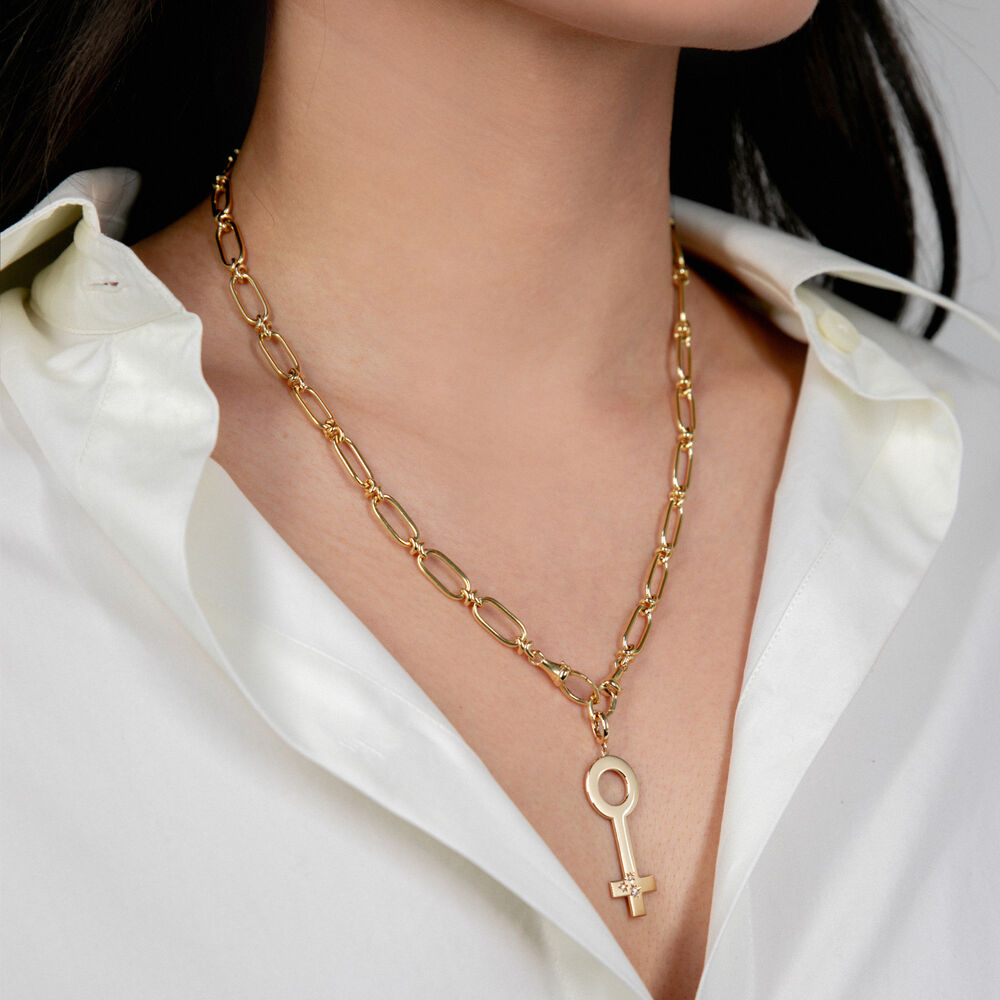 Eve 18ct Yellow Gold Diamond Necklace | Annoushka jewelley