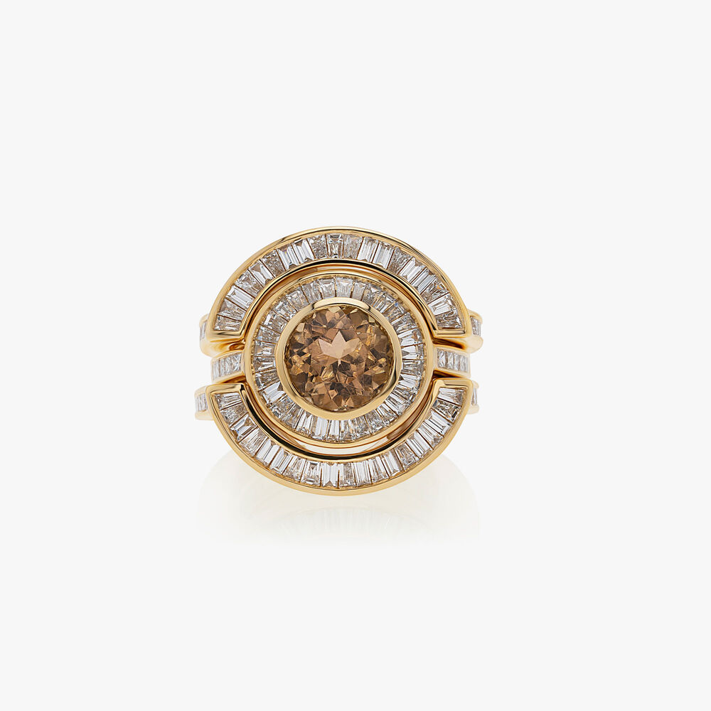 Mandalay 18ct Yellow Gold Brown Tourmaline & Diamond Ring | Annoushka jewelley