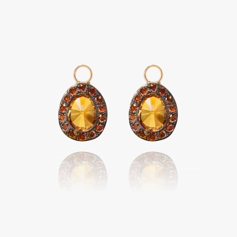 Dusty Diamonds 18ct Gold Citrine Earring Drops | Annoushka jewelley