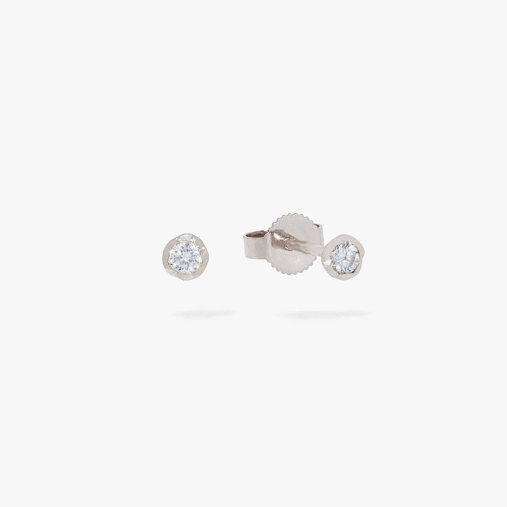 Love Diamonds 14ct White Gold Solitaire Medium Stud Earrings | Annoushka jewelley