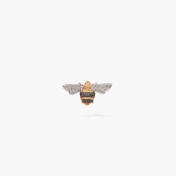 Love Diamonds 18ct Gold Diamond Bee Single Stud Earring | Annoushka jewelley