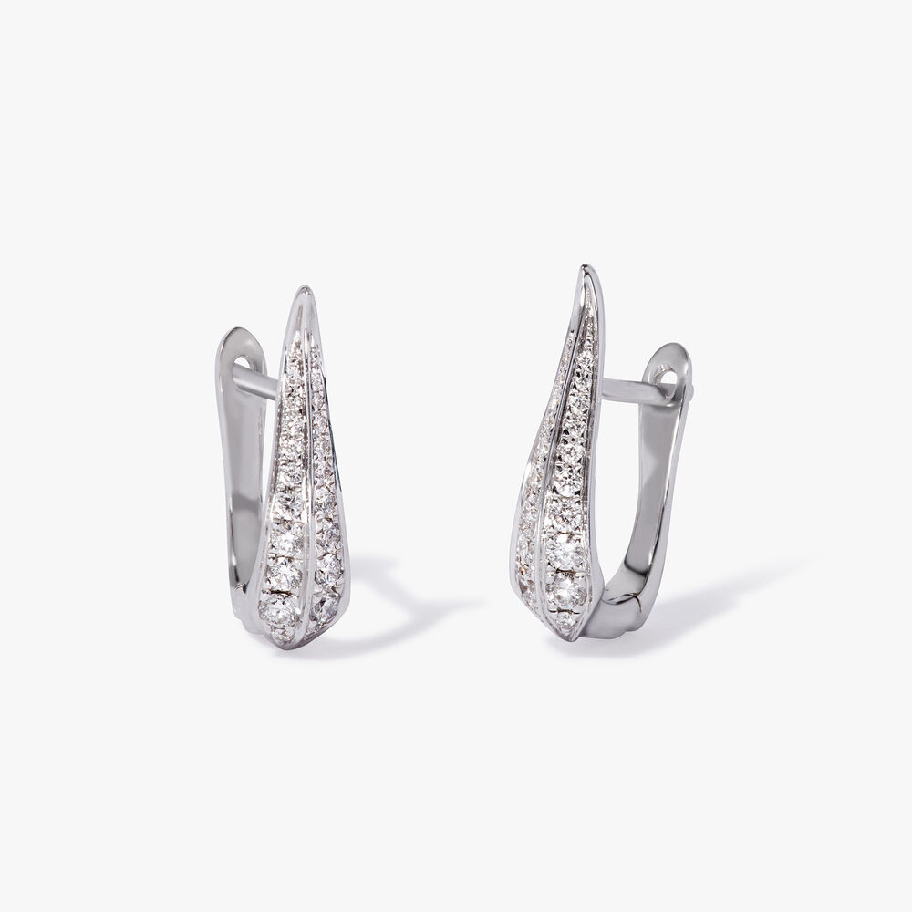18ct White Gold Diamond Hoop Earrings | Annoushka jewelley
