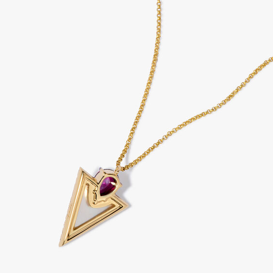 Kite 18ct Yellow Gold Garnet & Mother of Pearl Necklace
