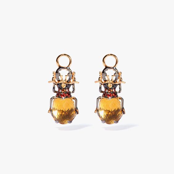 18ct Yellow Gold Citrine Beetle Earring Drops