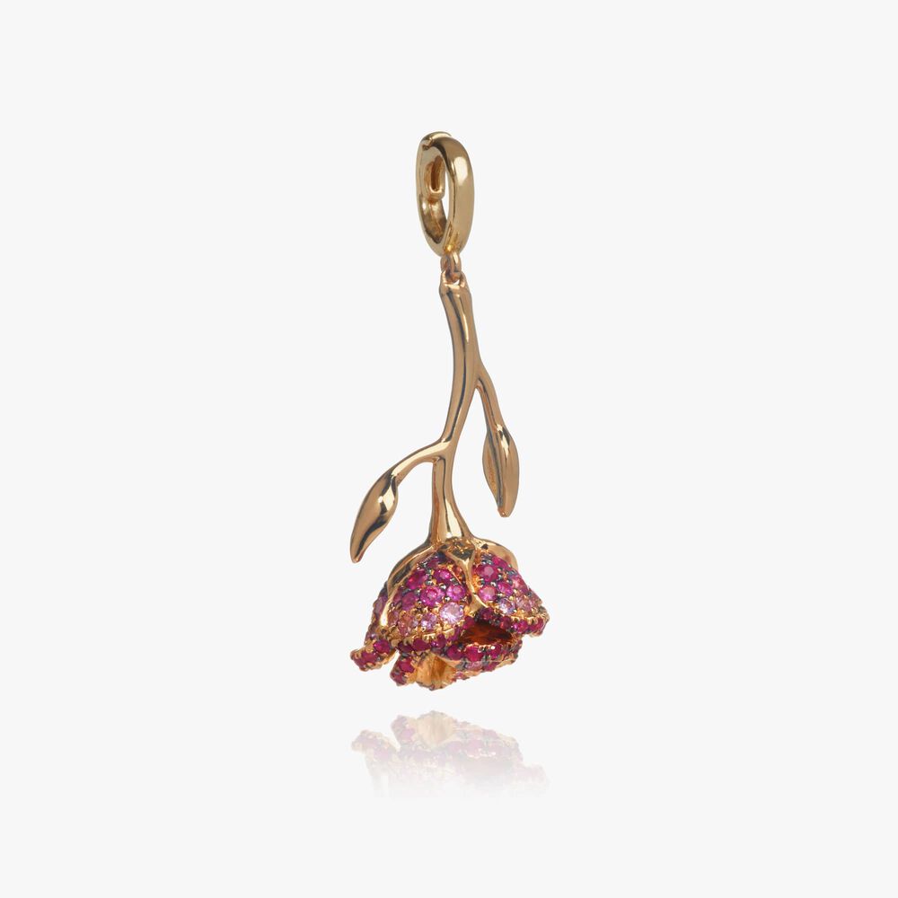 18ct Gold Ruby & Sapphire "Wild Rose'' Charm | Annoushka jewelley