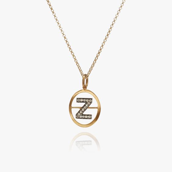 18ct Gold Diamond Initial Z Necklace