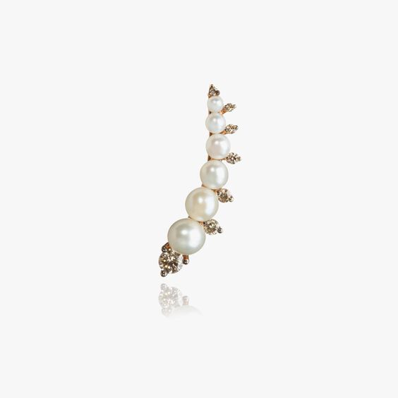 Diamonds & Pearls 18ct Rose Gold Left Ear Pin — Annoushka UK