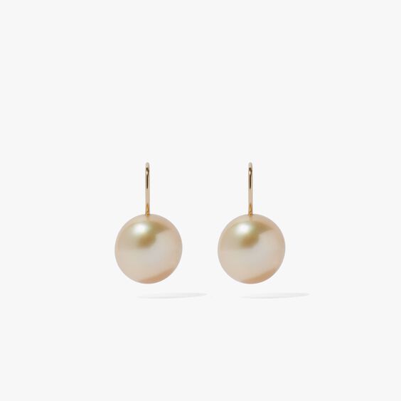 18ct Gold South Sea Pearl Hook Drop Earrings