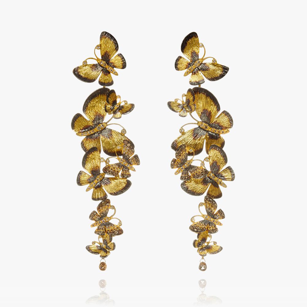 Butterflies 18ct Gold Diamond Chandelier Earrings | Annoushka jewelley