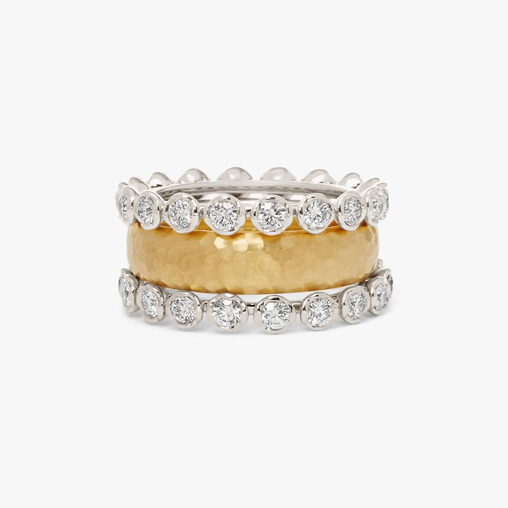 18ct Gold Organza and Marguerite Diamond Eternity Ring Stack | Annoushka jewelley