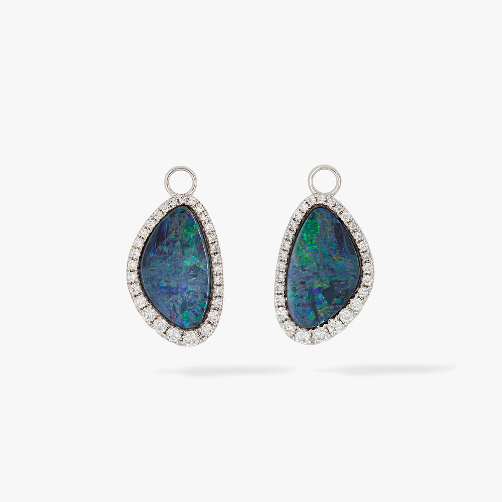 18ct White Gold Opal Doublet Earring Drops | Annoushka jewelley
