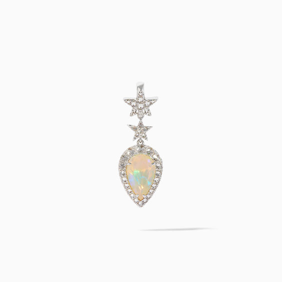 One of a Kind 18ct White Gold Ethiopian Opal Pendant