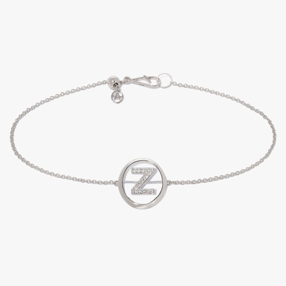 Initials 18ct White Gold Diamond Z Bracelet | Annoushka jewelley