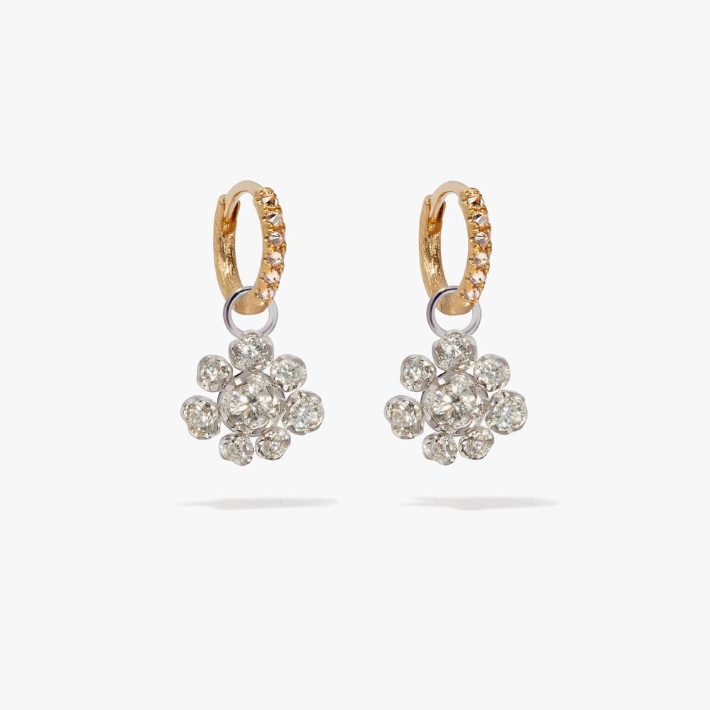 Marguerite 18ct White & Yellow Gold Diamond Earrings | Annoushka jewelley