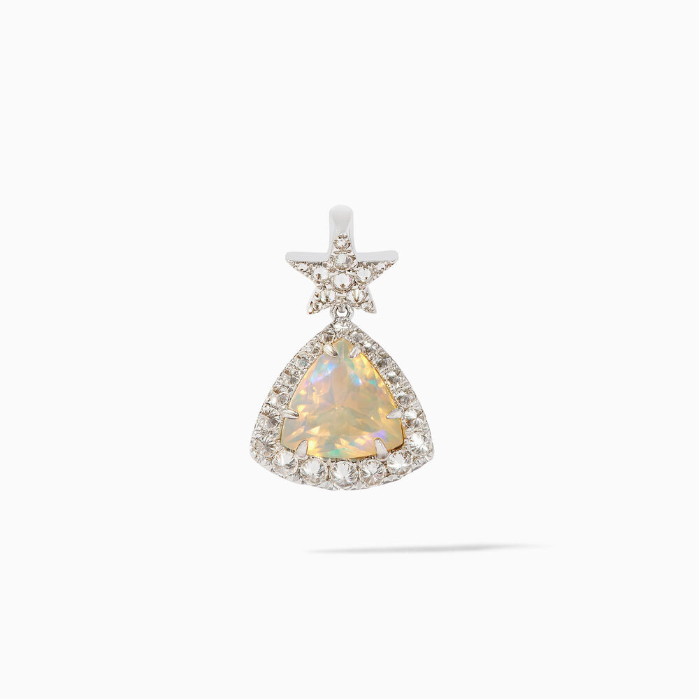 One of a Kind 18ct White Gold Ethiopian Opal Pendant | Annoushka jewelley