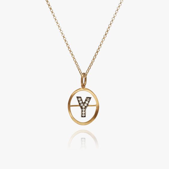 18ct Gold Diamond Initial Y Necklace