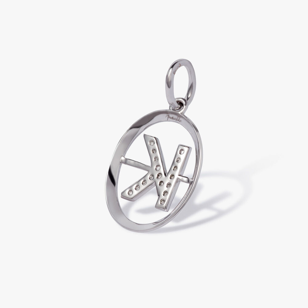 Initials 18ct White Gold Diamond K Pendant | Annoushka jewelley