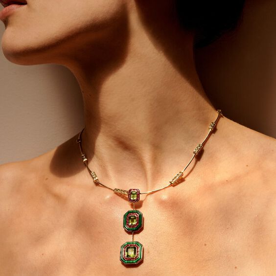 Unique 18ct Gold Radiance Peridot Pendant | Annoushka jewelley