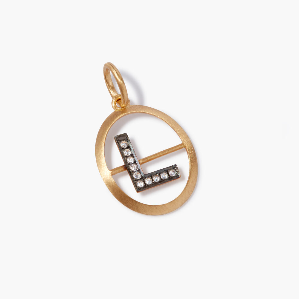 18ct Gold Diamond Initial L Pendant | Annoushka jewelley