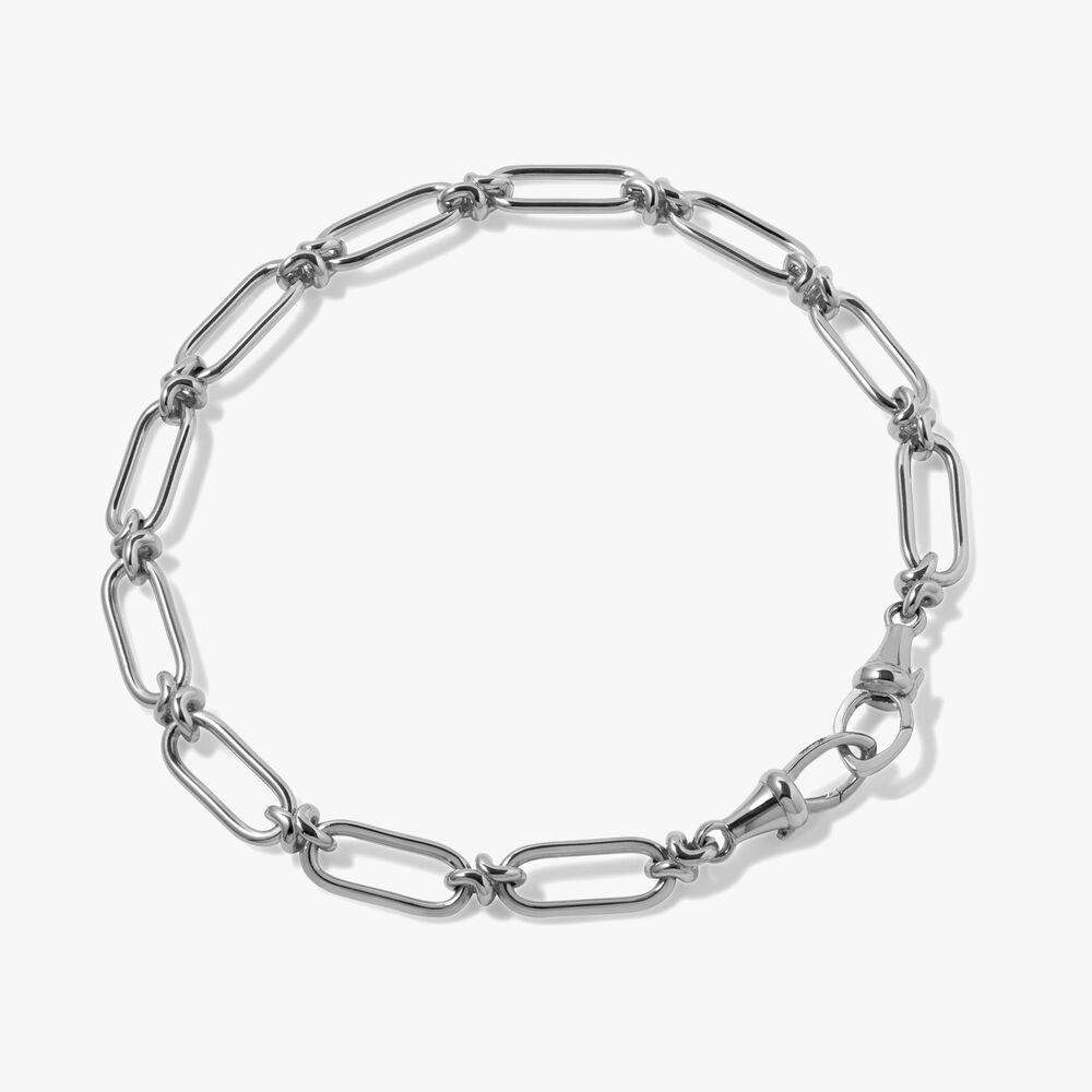 Knuckle 14ct White Gold Bold Chain Bracelet | Annoushka jewelley